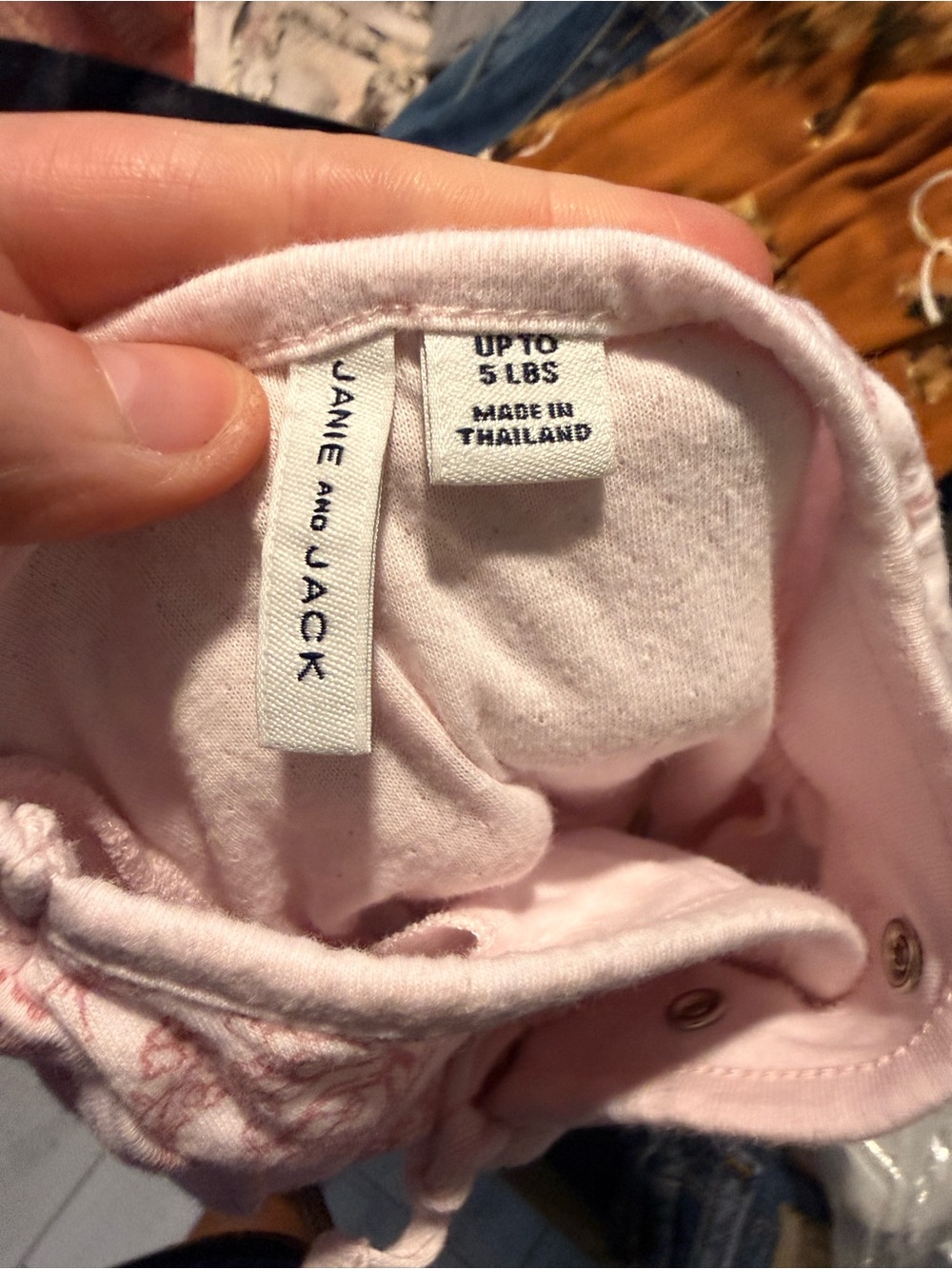 Janie and Jack Pink Toile Wrap One-Piece - Picture 3 of 3